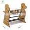 Bamboo Pet Feeder Puppy Style Height Adjustable Raised Kitchen Pet Feeding Station w/ Stainless Steel Food Bowls for Dogs & Cats