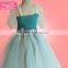 Fancy cap sleeve girls' dress silvery waistband & gauze tulle trail