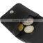 Black Soft Calf Leather Pocket Coin Holder Coin Case Coin Pouch