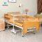 Wooden Headboard and Guarsrail Metal Hydraulic Structure Fowler's Position Patient Nursing Hospital Bed with Lifting Pole