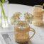 Handmade Rattan woven wrapped glassware drink tumbler, wicker cup holder Nursery decor housewarming gift Wholesale in Bulk