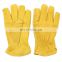 High Quality Warm Yellow Anti Cut Cowhide Work Safety welding Cow Leather Gloves