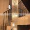 Custom modern hotel stairs luxury long pendant light staircase crystal chandelier