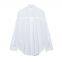 European style women's casual blouse with fashionable stripes and loose chiffon fabric, featuring long sleeves.