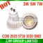 Plastic high cri>95 sharp cob gu10 led COB chip 2800k 3000k warm white 5W mr16 led spotlight ra>98 with UL CUL SAA offer