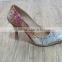 Latest Printed Pointed Heels Ladies Close Shoes Platform Heels Wholesale