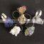 RG1082 Fashion Titanium Crystal Quartz Nugget Druzy Adjustable Rings
