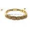 rose gold square beads inlay black crystal knotted bracelet