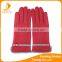 Ladies and women bright red premium spandex velvet gloves