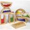 Colorful Rainbow Wooden Castle Blocks Set For Child wooden acrylic blocks