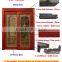 China new modern double sliding wood doors with art glass wood door design window for exterior decoration