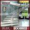 spiral staircase with steel pipe glass stair handrail