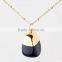 Natural Black Rock Crystal Charm Necklace