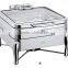 Luxury show window chafing dish, chafing dish with galss lid