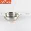 Three-layer bonded Stainless Steel cookware line pairs classic style frying pan with modern practicality riveted SS handle