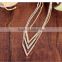 Fashion Jewelry 2016 Gold V Letter Pendant Necklace