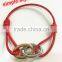 handmade red wax cotton string bracelet with copper rings closure for young ladies