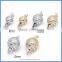 8mm 10mm 12mm Micro Pave Zircon Ribbon Straps 925 Sterling Silver Round Ball Box Clasps Connectors For Pearl Necklace SC-BC205