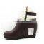 Leather wedges ankle boots women