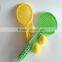 Family Sport Game Green Yellow Plastic Material Badminton Racket Sets