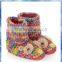 Novelty knitted owl snow woman boot with button eyes