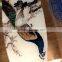 Glass table ceramic digital print glass, full white ceramic printing glass, bird design