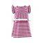 Latest design wholesale fashionable stripe dress little baby girls dress cotton baby girls dress