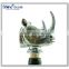 custom silver/white plated animal head rhino head bottle wine stopper with wooden cork made in china                        
                                                Quality Choice