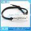 Caw leather braided titanium bracelet