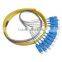 SC /apc 12 fiber cores fanout fiber optic Pigtails ,12 core ribbon bundle pigtails