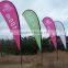 Waterproof Advertising Display Garden Feather Beach Flag With Ground Spike