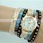 2016 newest fashion ladies stone bracelet watch woman long wrap strap wtist watch