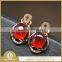 orange color Garmet gemstone with 925 sterling silver earring wholesale
