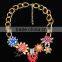 New Luxury Multicolor Flower Choker Collar Vintage Statement Necklace Women 2014