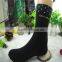 100% cotton hot sale teen girl tube knee high length socks canada,black color ,drop white