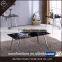 Square Tempered Glass Chromed Legs Coffee Table Set