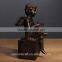 Resin rust color vintage writing small angel figurines