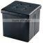 Black Cube Coffee Table Faux Leather Storage Ottoman