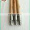 Lacquering wooden handle with metal thread for rakes or other gardening tools