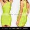 2016 sexy one-shoulder green slinky bodycon bandage dress