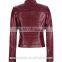 autumn custom short style washed sheep leather jacket fashion design