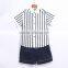 Short Sleeve Senior Cotton Strip School Uniform Shirt