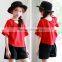 S17610A summer children clothing for kids girl short sleeve t shirt
