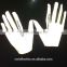 China alibaba hot sale fashionable glow in the dark reflective white silver gloves
