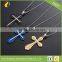 Double Cross with Gold Gothic Top Cross Stainless Steel Pendant