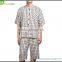 Men Nightwear Pajama Set 100% Cotton Satin short Sleeve round Collar Sleepwear custom desigh Pajama GVXF0010