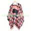 Cashmere-like acrylic checked yarn dyied thickness Scarf poncho Shawls