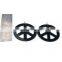 Fashion New Hip Hop 6mm Big Anti-War Peace Sign Women's Black Acrylic Earring