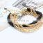 Cheap Fashion Multi-layer Adjustable Geometric Weave Braid Leather Bracelets & Bangles with Alloy Chain