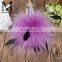 2016 Latest Style Bag Car Home Decoration With Feather Real Fur Raccoon Pom Pom Keychain